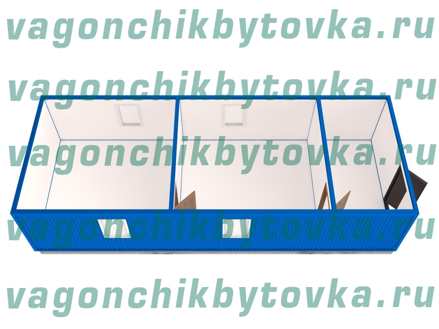 Модульный штаб строительства из 2-х шт вагончиков-бытовок 12м