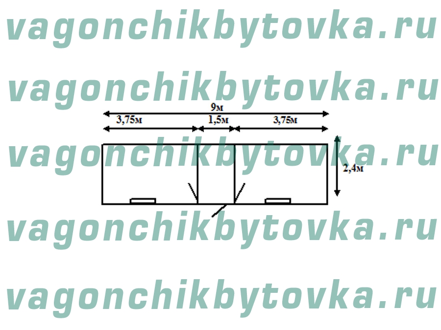 Офисный металлический вагончик 9м